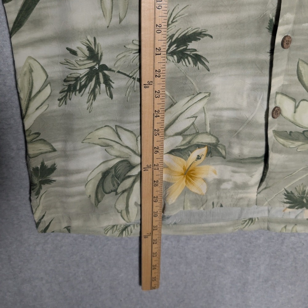 Tommy Bahama Shirt Mens XL Green Floral Palm Tropical Island‎ Retro Relaxed Fit - Picture 11 of 12